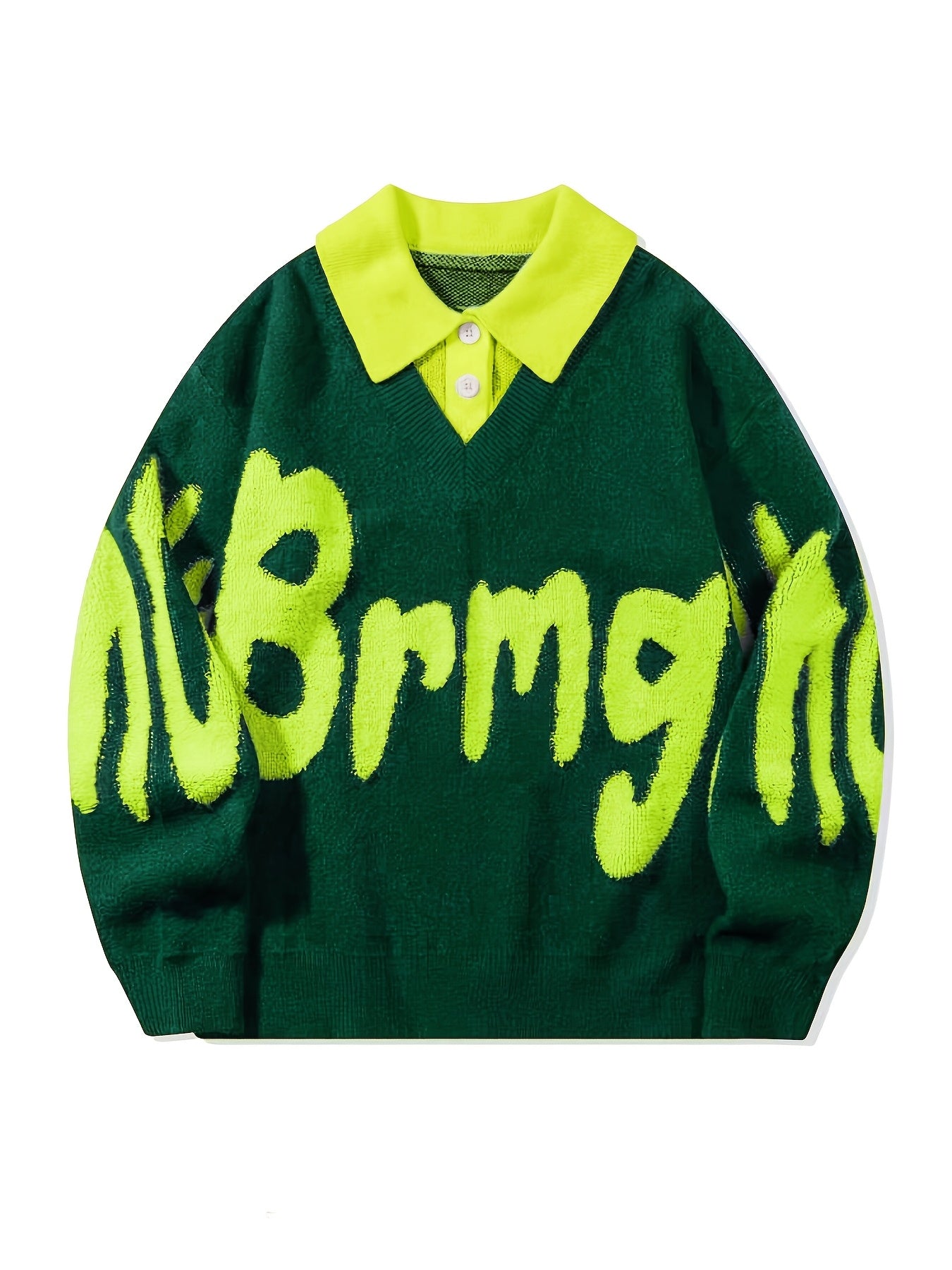 ErinYe Selected Men's Lapel College Style Loose Casual Sweater Couple Set