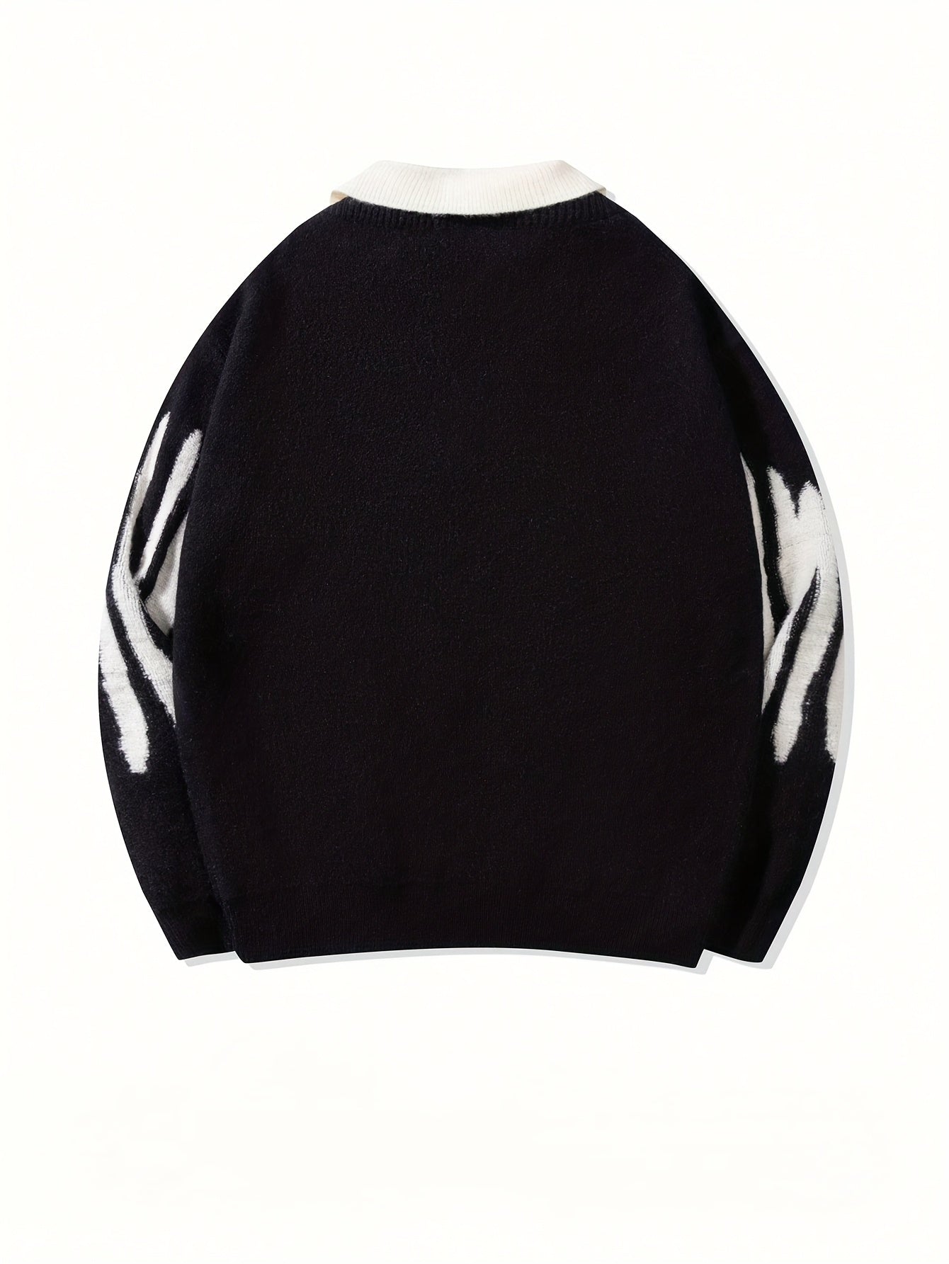 ErinYe Selected Men's Lapel College Style Loose Casual Sweater Couple Set