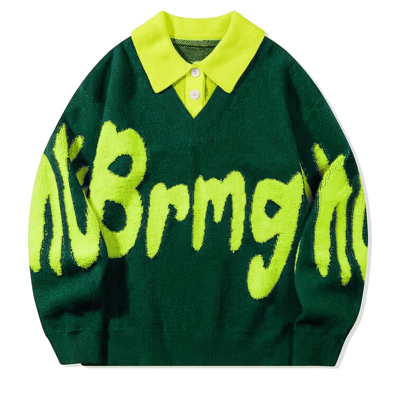 ErinYe Selected Men's Lapel College Style Loose Casual Sweater Couple Set