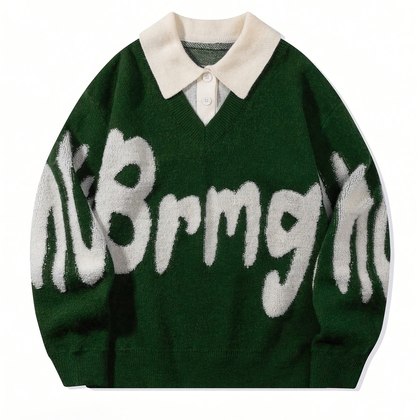 ErinYe Selected Men's Lapel College Style Loose Casual Sweater Couple Set