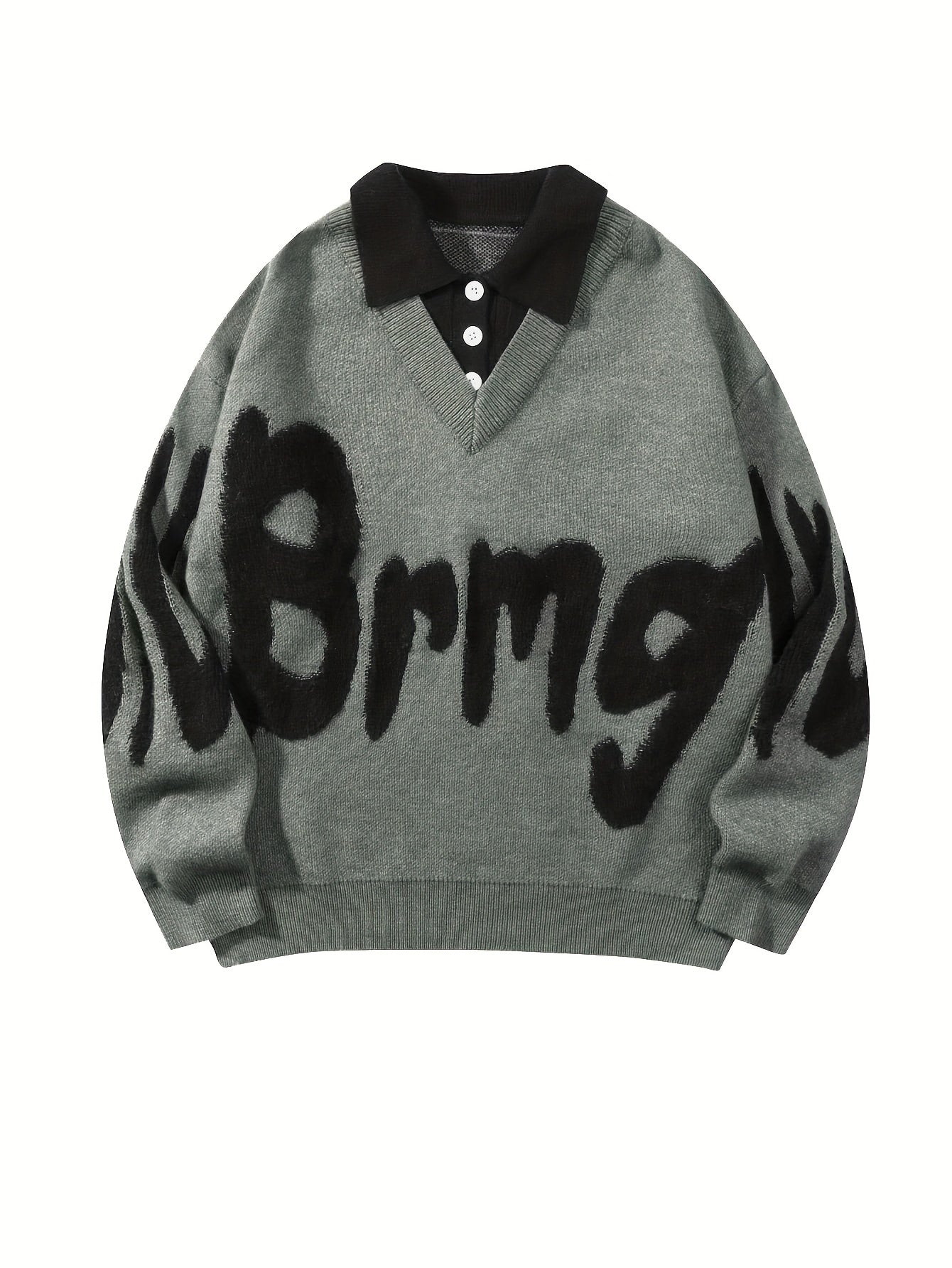 ErinYe Selected Men's Lapel College Style Loose Casual Sweater Couple Set