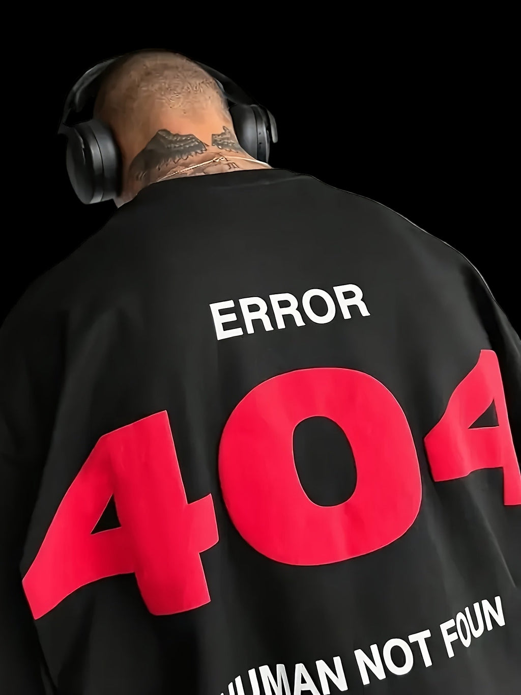 Men's Casual 404 Error Code Design T-Shirt - White, Loose Fit, Short Sleeve, Round Neck, Polyester, Summer Essential for Casual Attire