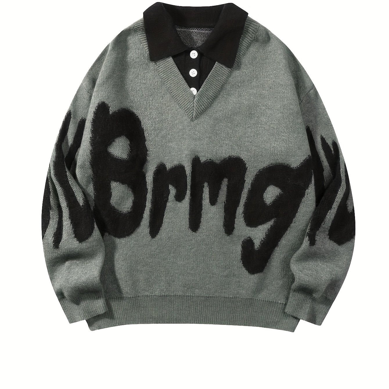 ErinYe Selected Men's Lapel College Style Loose Casual Sweater Couple Set