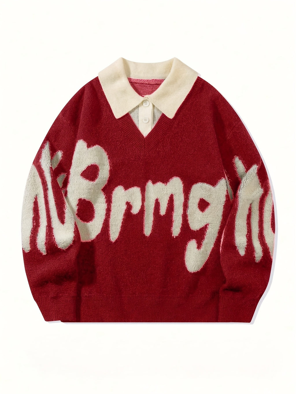 ErinYe Selected Men's Lapel College Style Loose Casual Sweater Couple Set