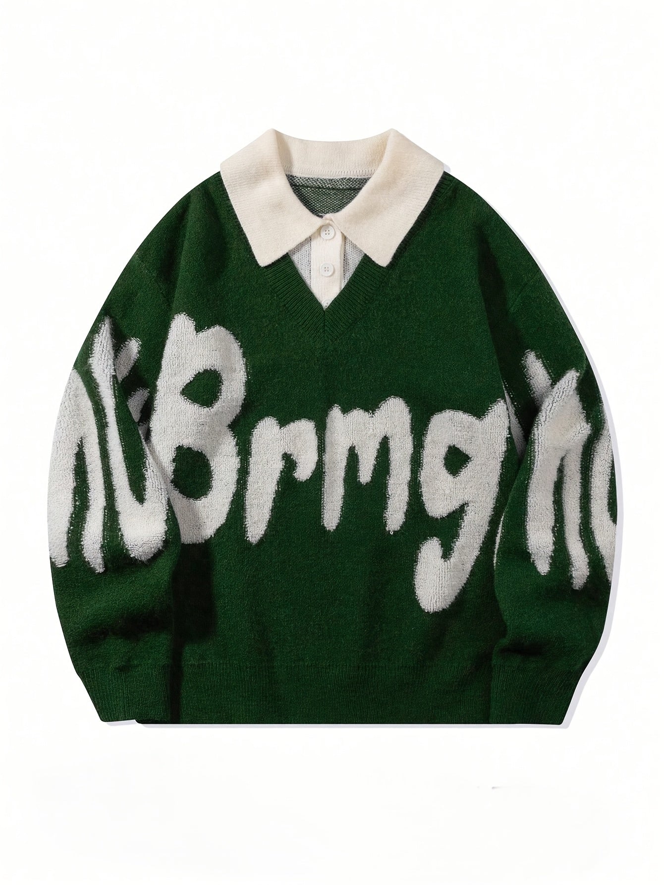 ErinYe Selected Men's Lapel College Style Loose Casual Sweater Couple Set